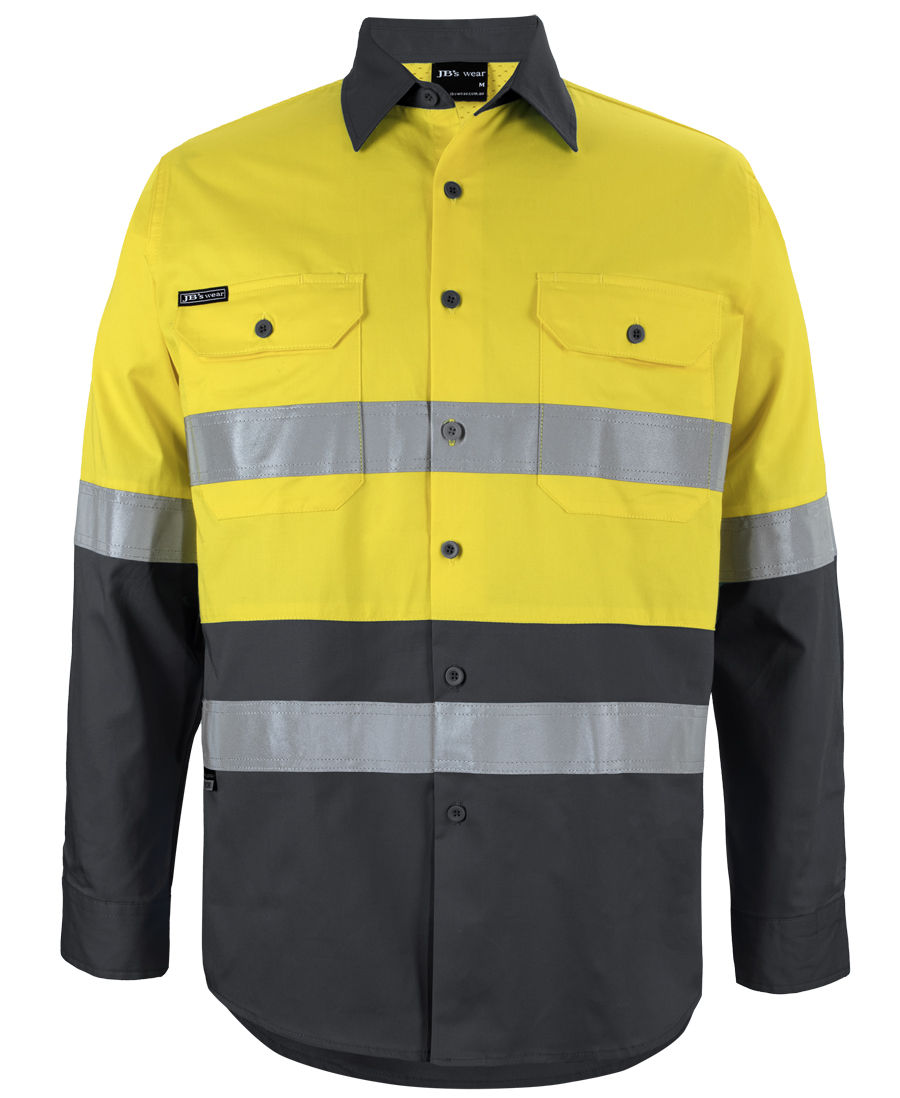 JB's Hi Vis LS (D+N) 150G Work Shirt - Image 4